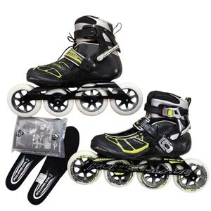 Rollerblade Tempest 110 Inline Speed Skates Size US 9 HTO Pro  Black/Green